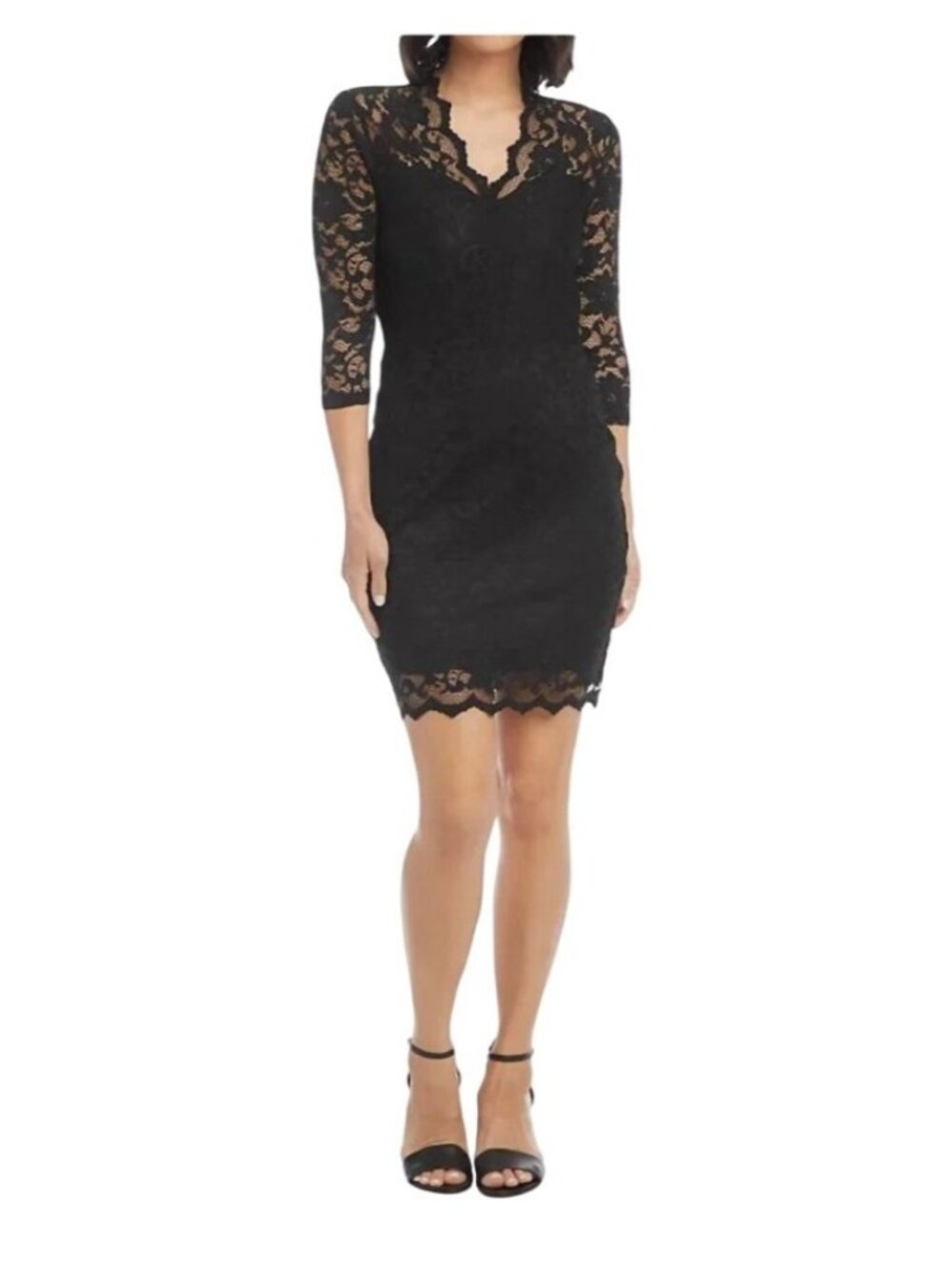 Karen Kane NWT Black Lace Scalloped Sheath Dress